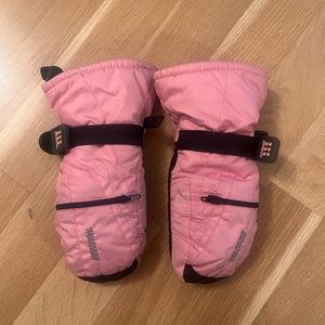 Gordini pink and black kids snow mittens, Large.